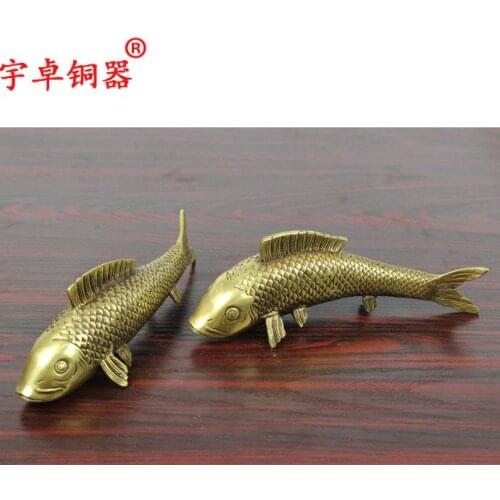 Yu Zhuo bronze copper handis of fish Zhaocai flourishing business every year more than 18 cm longroom Art Statue