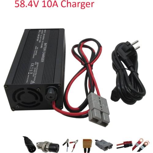 600W 48V 10A LiFePO4 Battery Charger 16S 58.4V 10A Charger Used for 51.2V ebike e scooter LFP LiFePO4 battery pack free shipping