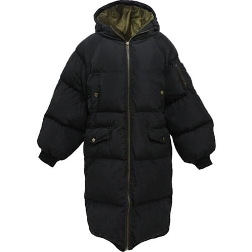 ZC1130 winter 2020 new men women long style coat student big size baggy cotton-padded jacket cheap wholesale free shipping