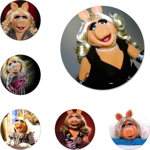 58mm The Muppets Miss Piggy Icons Pins Badge Decoration Brooches Metal Badges For Backpack Decoration