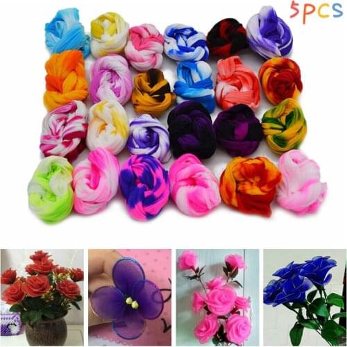 5PCS Multicolor Nylon Stocking Ronde Flower Material Tensile Stocking Material Accessory Handmade Wedding Home DIY Flower Crafts