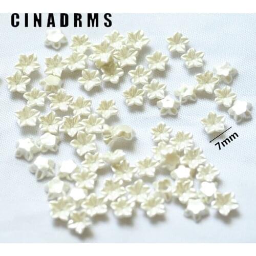 7mm 100PCS/Pack Tiny PureWhite Color Resin Flowers,Resin Flatback Flowers,Flower embellishment