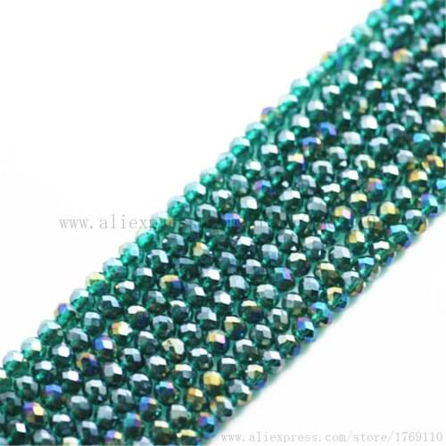 Isywaka Blue green ab Color 1700pcs 2mm Rondelle Austria faceted Crystal Glass Beads Loose Spacer Round Bead for Jewelry Making