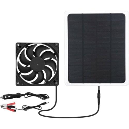 NEW-Auto Parts Car Charger Solar Power Charger Charger Fan Solar Powered Panel Cooling Mini Ventilation Fan 12V