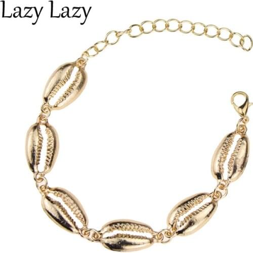 Boho Cowrie Shell Bracelet Vintage Style Alloy Bangle Bracelet Beach Shell Bracelet For Women Charm Party Wedding Jewelry Gift