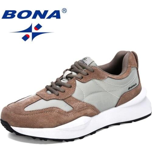 BONA 2021 New Designers Suede Popular Casual Shoes Men Adult Fashion Krasovki Light Sneakers Shoes Man Leisure Footwear Male