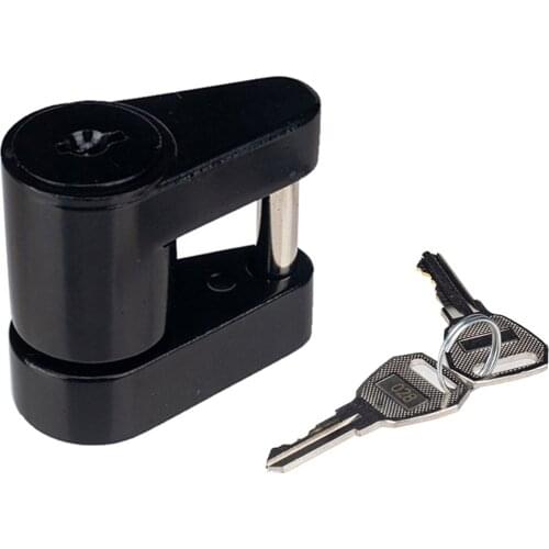 Black Trailer Hitch Coupler Lock Dia 1/4 Inch 3/4 Inch Span for Security with 2 Keys