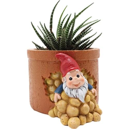 Little Girl Flower Pot Decoration Flower Basket Ornament Garden Gnome Succulent Planter Home Decor Office Decoration Dropship