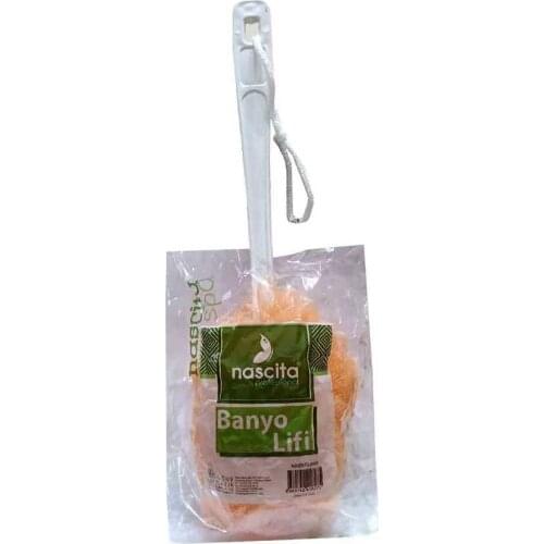 Bath Shower Fiber Handle Salmon