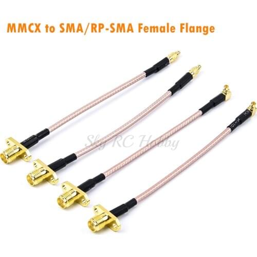 FPV 5.8GHz 2.15dBi MMCX to SMA/RP-SMA Female Flange FPV Antenna Extension Cord for TBS Unify PandaRC VTX for PFV RC Parts