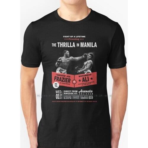 Ali Vs Frazier-Thrilla In Manila T Shirt 100% Pure Cotton Muhammad Ali Joe Frazier Boxing Heavyweight Knockout Rounds Sport