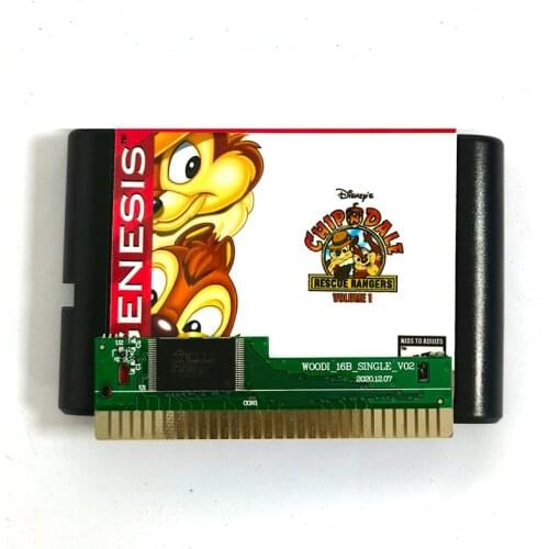 Chip And Dale 1 16 Bit MD Game Card Sega Mega Drive Genesis
