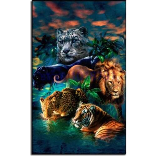 Diamond Embroidery Paintings Rhinestone Pasted diy Diamond painting Free Shipping printed classic Girl and Tiger