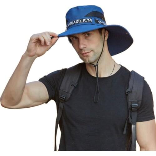 Summer Bucket Hat Men Outdoor Fishing Hiking Beach Hats Large Wide Brim Fishing Caps Breathable Anti UV Sun Cap