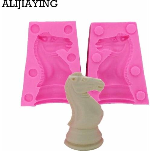 M0796 Fondant Cake Chocolate Baking Tray International Chess Chariot Bishop Silicone Mold Cake decoration tools