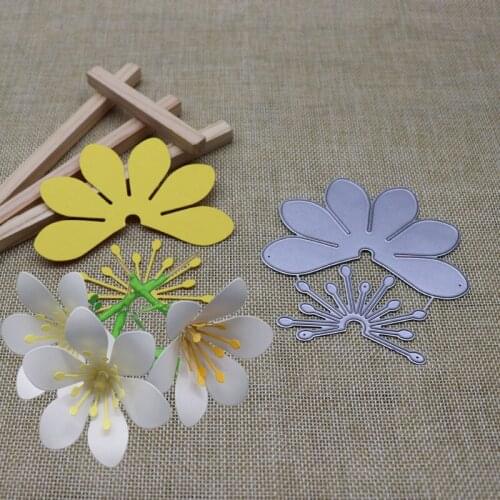 2 Piece Flower Metal Cutting Dies Cutter Stencils Scrapbooking Decorative Embossing Photo Album Decor Card Making DIY Crafts