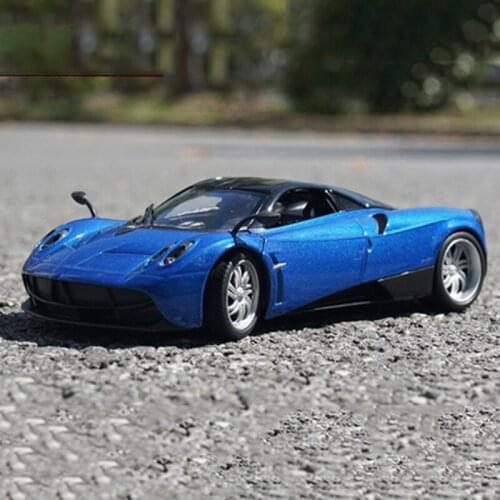 WELLY 1:24 PAGANI HUAYRA Blue Sports Car Alloy Car Model Die-casting Decoration Collection Toy Boy Gift