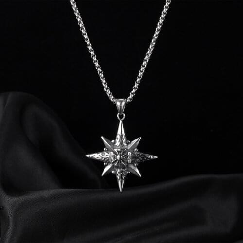 YMS 55Cm Jewelry 2021 Trend Stainless Steel Color MenS Necklaces For Women Korean Fashion Creative Eight-Pointed Star Pendant