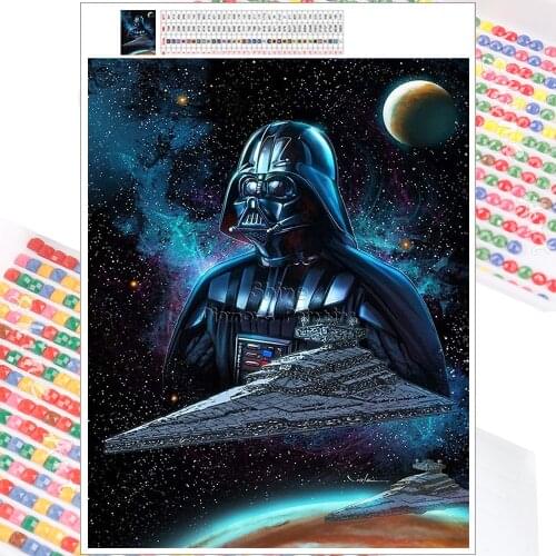 5D Diamond Painting Mosaic Kit Cartoon Battleship Dark Warrior Star Wars Embroidery DIY Square Round Christmas Home Decor