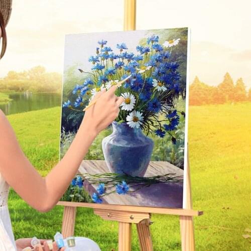 Flower DIY Paint By Numbers Complete Kit Acrylic Paints 40*50 Paiting By Numbers New Design For Children Wall Art Handiwork