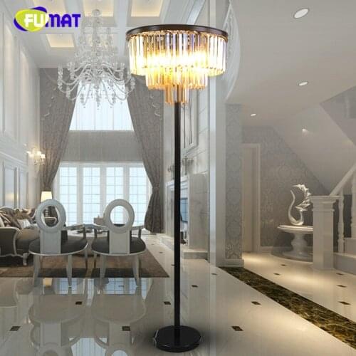 FUMAT Loft K9 Crystal Floor Lamp Crystal Floor Light For Living Room Bedside Vintage LED Lustre Stand Lamp Floor Lights