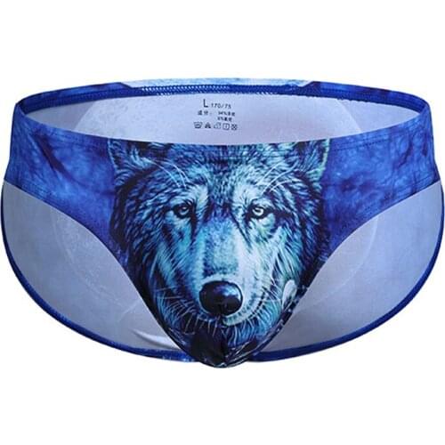 New Mens Sexy 3D Printed Briefs Animal Print Shorts Mens Underwear Briefs Summer Mens Briefs Exotic Panties Fetish Panties