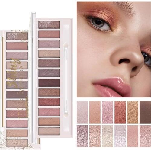 Matte Earth Color High Pigmented Eyeshadow Palette 12 Colors Pearlescent Easy To Color Natural Eye shadow Cruelty Free Palette