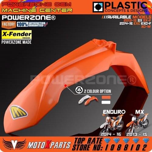 Powerzone MX Orange Plastic Front Fender bar For KTM 2013-15 SX SXF EXC EXCF XCW SIX DAYS 2014-16 Dirt Bike Motocross Enduro