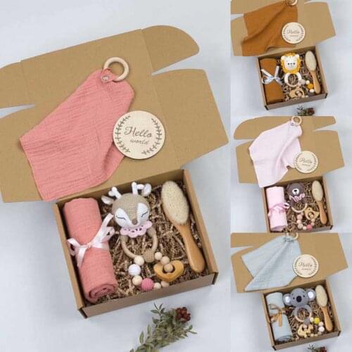Girl Boy Baby Newborn Mother Gift Box Handmade Amigurumi Organic Sets Gift Set Toy Box 6 Pieces Babies Birth Gift Set Models