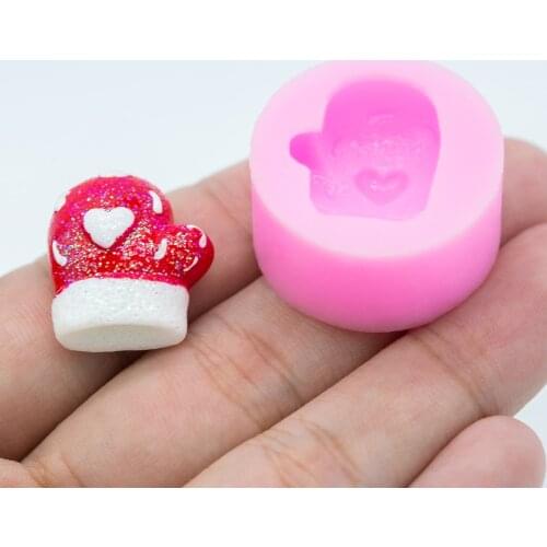 YF259 Christmas Gloves Silicone Mold - Resin Biscuit Candy Chocolate Resin Charm Jewelry Pendant