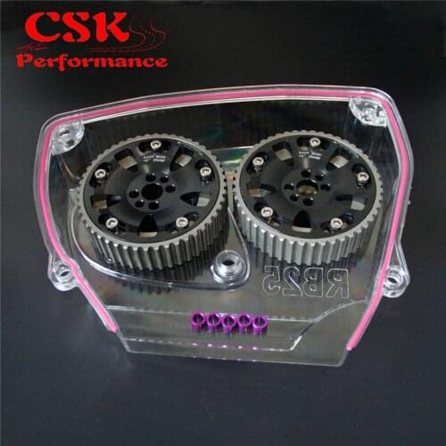 Cam Gear Pulley + Timing Belt Cover Fits For Nissan Skyline R32 R33 GTS RB25DET Black/Blue/Purple/Red