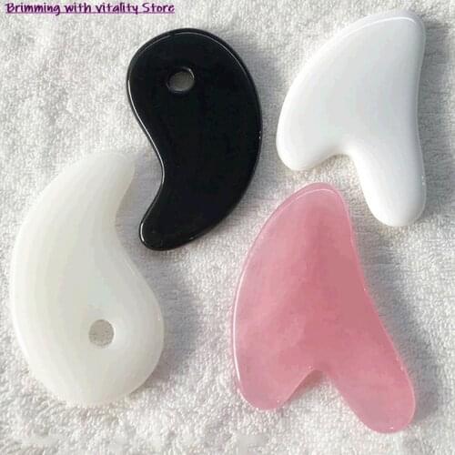 Natural Jade Gua Sha Scraper Board Massage Rose Quartz Jade Guasha Stone For Face Neck Skin Lifting Wrinkle Remover Beauty Care