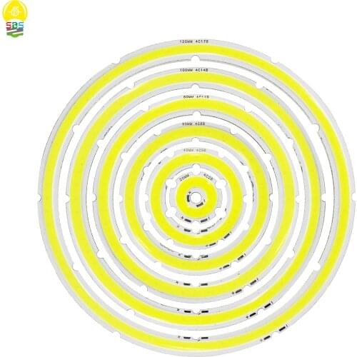 Annual shape LED COB angel eyes 12V DC 20mm-120mm cob chip on Aluminum board ring led cold warm white light source for diy bulb