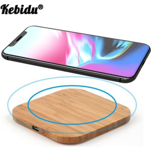 Slim Wood Portable Qi Wireless Charger For IPhone X/XS Max XR 7 8 Plus Wireless Charging Pad For Xiaomi Samsung S8 S9 S7 Note 9