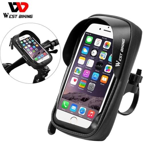 WEST BIKING Bike Bag Waterproof Phone Case Handlebar Storage Package Touch Screen 6.0 inch Phone Holder Cycling MTB Bicycle Bags