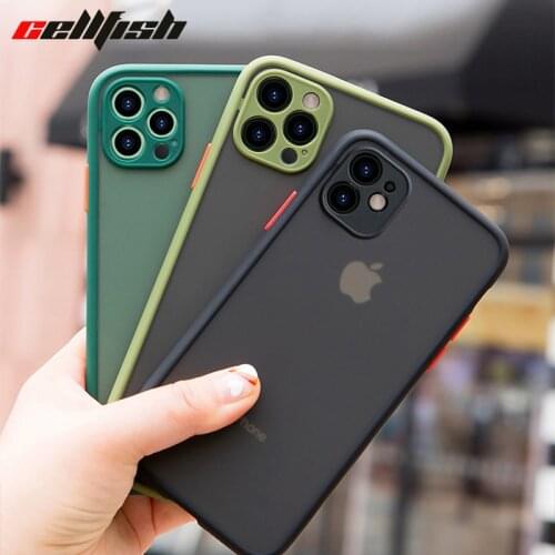 Camera Protection Case for Apple iPhone 12 Pro Max 11 Mini XS XR 6s 7 8 Plus Color Button Clear Original Back Bumper Cover