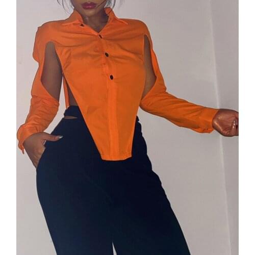 2021 Women Long Sleeve Single Breasted Blouse Autumn Winter Female Sexy Hollow Out Turn Down Collar Shirt Slim Casual Streetwear