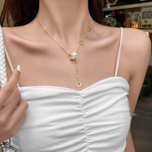 Sexy Shape Opals Womens Necklace With Chain and Pendant Luxury Special Necklace 2021 New Cool Style Necklace Korean Style