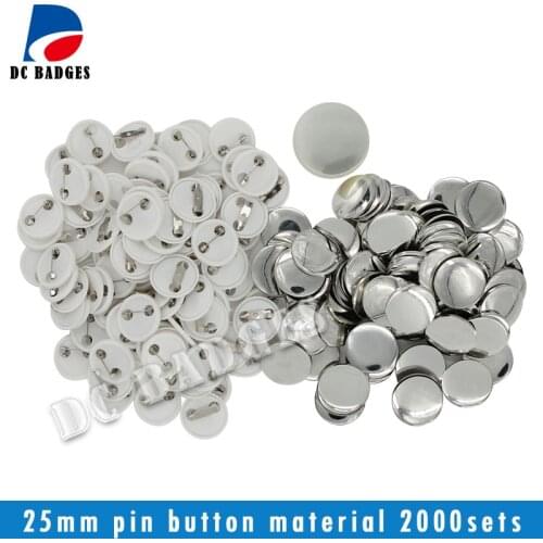 1"(25mm) Plastic Pin Badge Material,Blank button parts 2000pcs