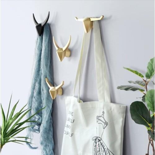 1 pc Black Clothes Hanger Wall Mounted Coat Hook Gold Decorative Key Holder Hat Scarf Handbag Storage Hanger White Bathroom Rack