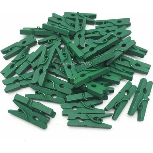 1000pcs 1" 25MM Dark Green Christmas Wooden Clothespins Mini Clothes Pins Pegs For Scrapbooking Embellishments