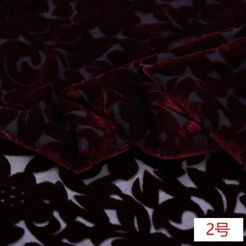 114cm*200cm Burnt Velvet Real Silk Lining Mulberry Silk Qiao Rong Dress Dress Skirt Cloth Burnt Out Flannelette
