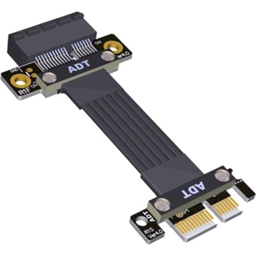 16G/Bps PCI-E X1 Riser Cable Dual 90 Degree PCIe 4.0 x1 To x1 Extension Cable PCI Express 1x Riser Card Ribbon Extender Gen4