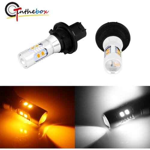 Gtinthebox 2PCS Error Free PH24W PHC24WY 10-SMD LED Front Turn Signal Light Bulbs For Audi Cadillac GMC Porsche etc Amber White