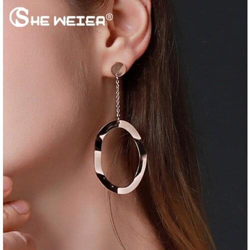 Stainless Steel 2018 Wholesale Fashion 2018 Brincos Big Geometric Earrings Hanging Charm For Women
