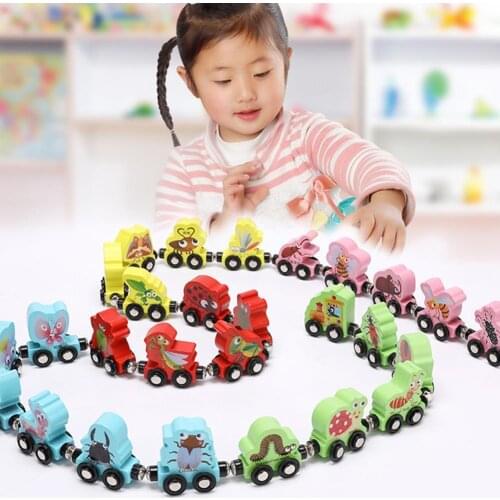 27Pcs/Set Magnetic Number Alphabet Animal Mini Train Cars Education Kids Toy