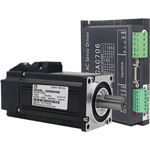 400W low voltage AC servo motor driver set 1250 line 2500 line incremental encoder