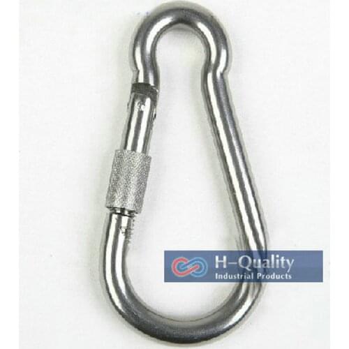 5PCS/LOT M12X140MM Large Stainless Steel Carabiner Spring DIN5299C Snap Hooks with screw