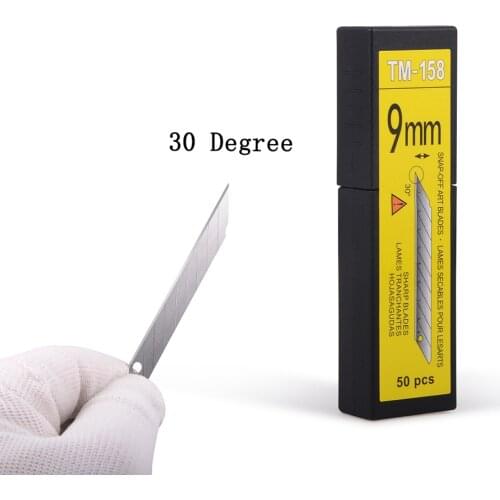 EHDIS 50pcs 30 Degree Carbon Steel Snap off Blade Vinyl Wrap Sheet Film Car Stickers Decals Cutting Knife Blade Car Accessories
