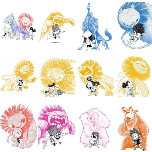 5D Diamond Painting Cartoon Animals Lion Full Square Round Diamond Embroidery Cross Stitch Kits Kids Room Decor Mosaic Diy Gift